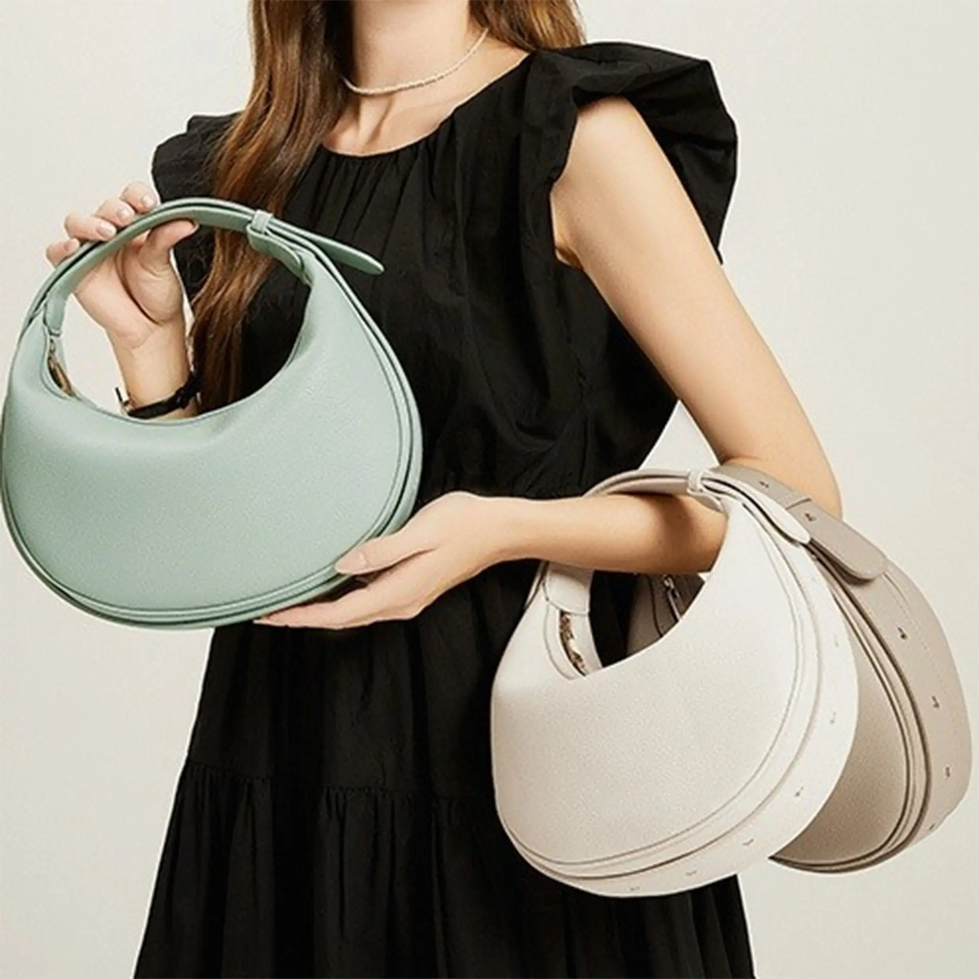 Half Moon bag adjustable shoulder bag portable Messenger shoulder bag New style Crescent bag dumplings tote bag