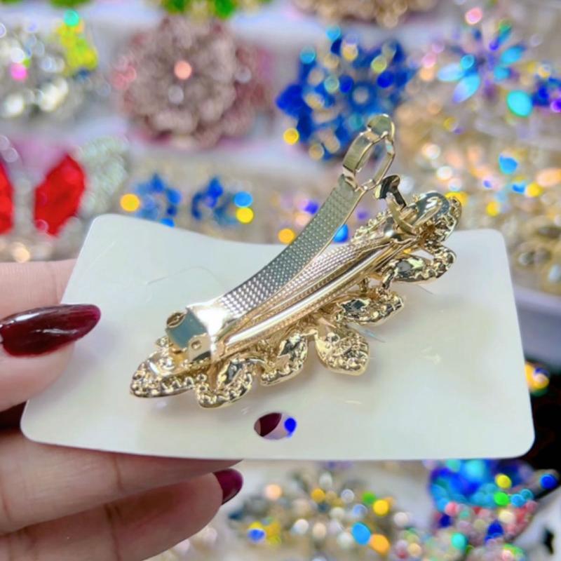 Kẹp Tóc Nữa Đầu-Xoàn Pha Lê ,sang trọng Loại Một Phụ Kiện tóc nữ 1