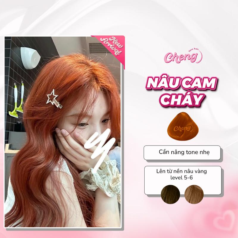 Thuốc Nhuộm Tóc Màu NÂU CAM CHÁY Không Tẩy | Chenglovehair Chenglovehairs