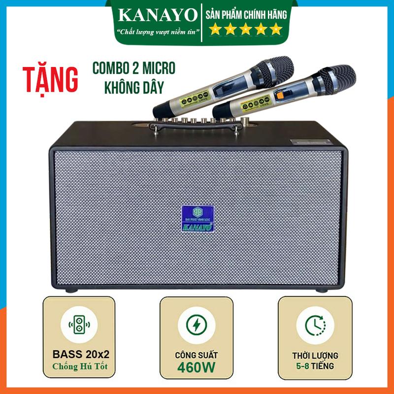 Loa Xách Tay Karaoke Kanayo K-10 2 Bass 20x2 Công Suất Lớn 460W | Hàng Chính Hãng | Hàng Việt Nam Chất Lượng Cao Nghe Nhạc Củ Loa loa kéo loa sach