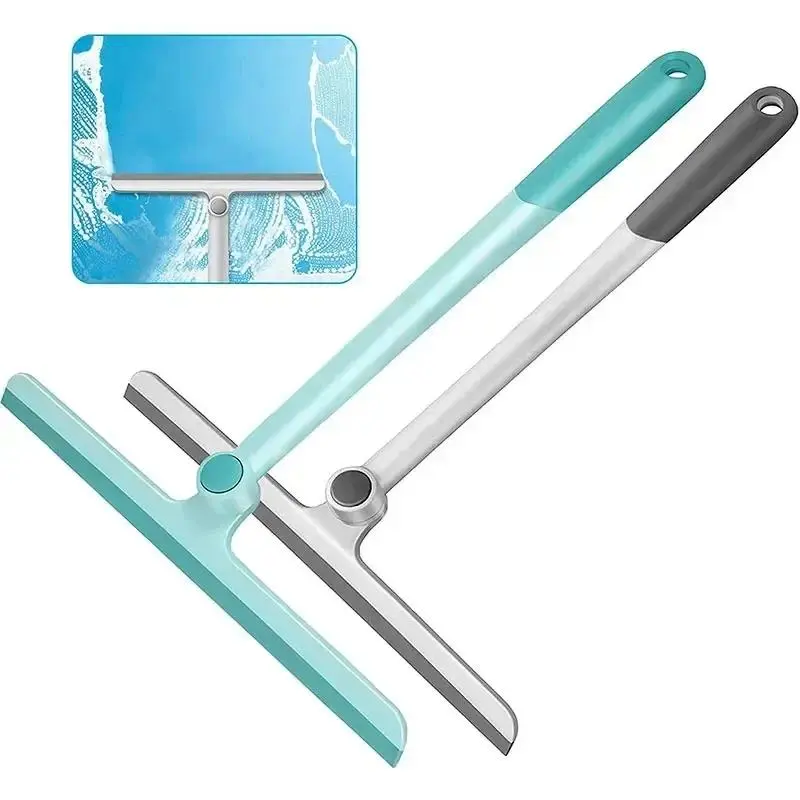 360° Rotatable Cleaning Brush Squeegee Glass Wiper Kitchen Scraper Cleaner with Silicone Holder Bathroom Mirror Scraper Cleaning magic broom