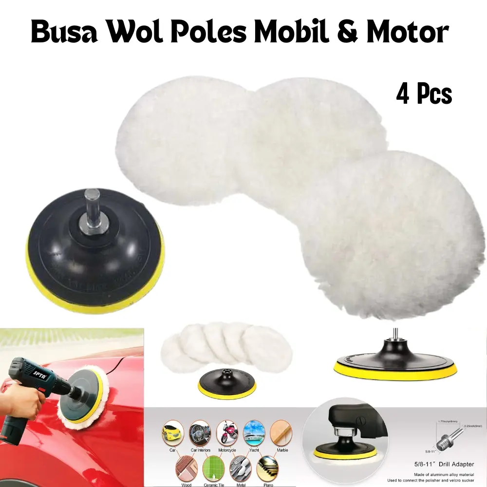 Busa Wol Poles Mobil Motor Bahan Wol Waxing Polishing Wheel 3 4 5 6 7 Inch 4pcs