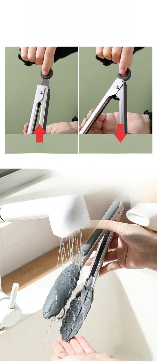 Product Introduction of Silicone Kitchen Food Tongs – Heat-Resistant Stainless Steel Cooking Tongs for BBQ, Bread, Steak, and Grilling 7