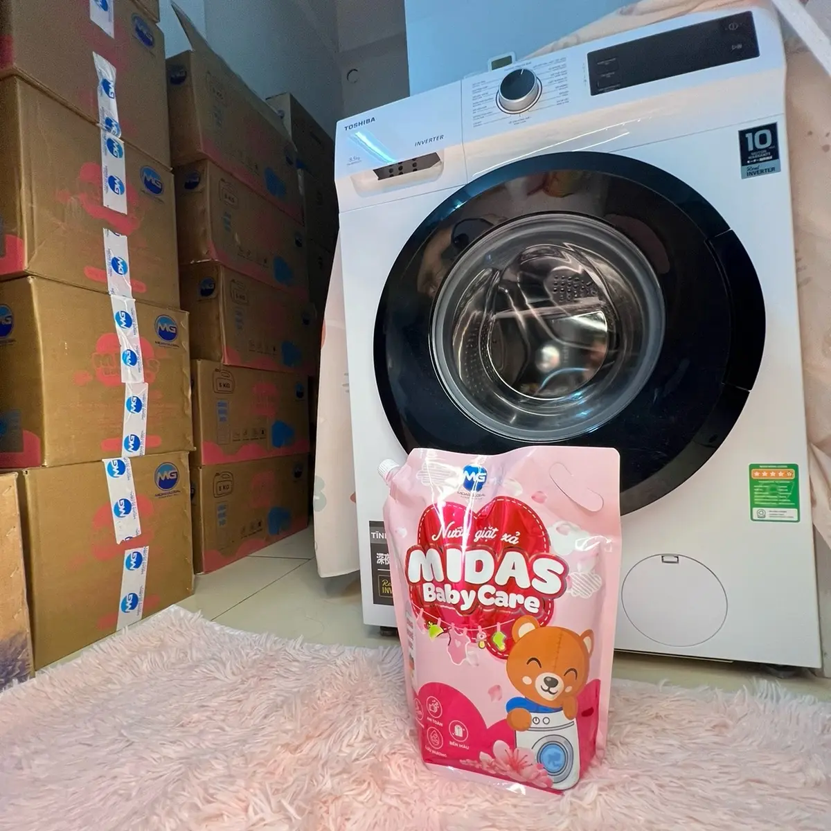 NƯỚC GIẶT XẢ TÚI MIDAS BABY CARE 3.2kg