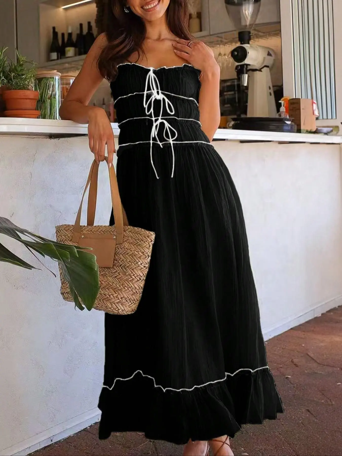 Women's Solid Color  Cami Dress, Casual Sleeveless A Line Dress for Summer, Ladies Clothes for Beach Holiday
