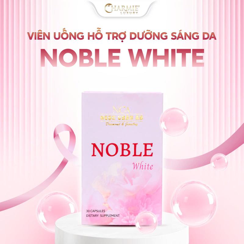 Noble White (Hộp/3 Vỉ) - Noble White viên uống hỗ trợ trắng da, bổ sung Collagen giúp da tươi sáng