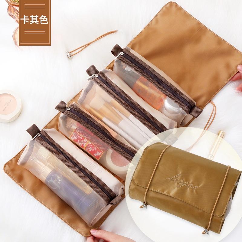 Multi 4 in 1 Makeup Travel Bag Make up Cosmetic Waterproof Portable Storage Dividers Pouch Bath Beg Bra Kosmetik Bags Cartoon 7