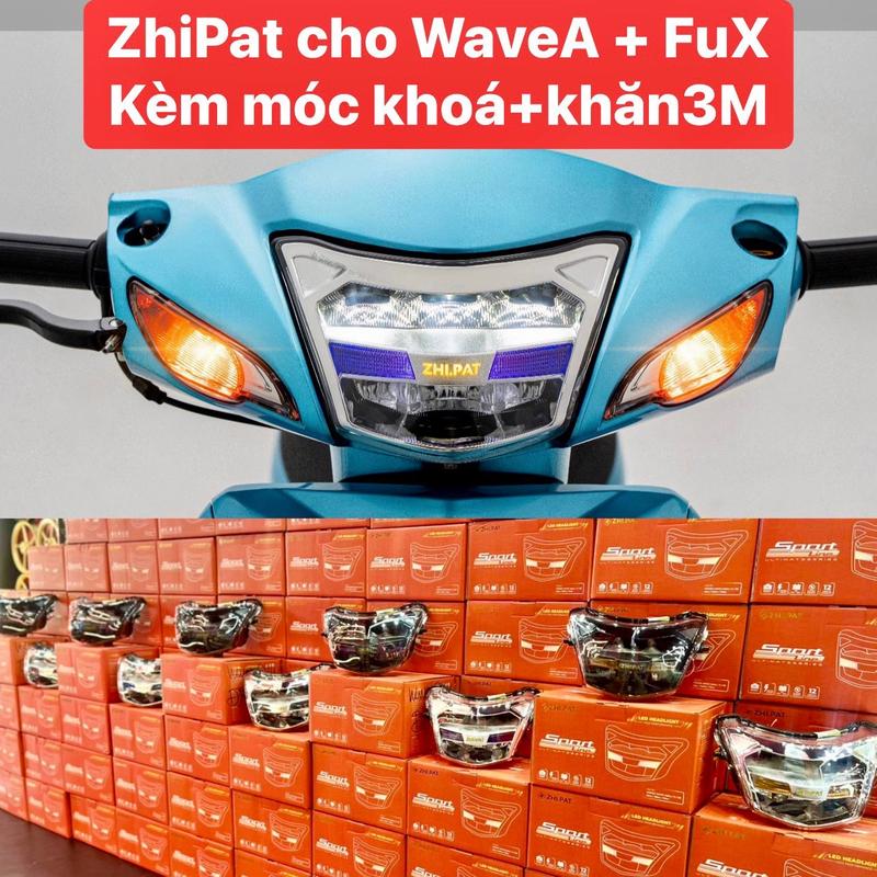 Zhi.Pat 2Tầng cho Wave A S RS Future X - Tặng Móc Khóa và Khăn 3M - Đèn LED Hiện Đại An Toàn - Bảo Hành 1 Năm - Pha 8W Nguồn 12V - ZhiPat WaveA