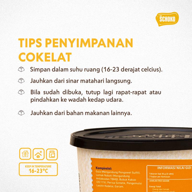 SCHOKO Mango Chocolate Couverture Cube - 250 Gr / Coklat Kovertur Dadu 5