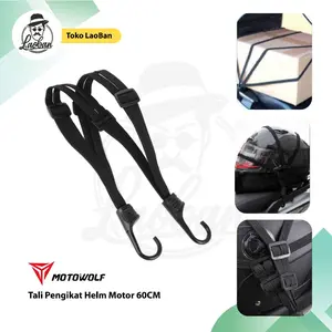 Tali Pengikat Helm Motor 2 Hook 60CM - Pengikat Helm Box Motorcycle