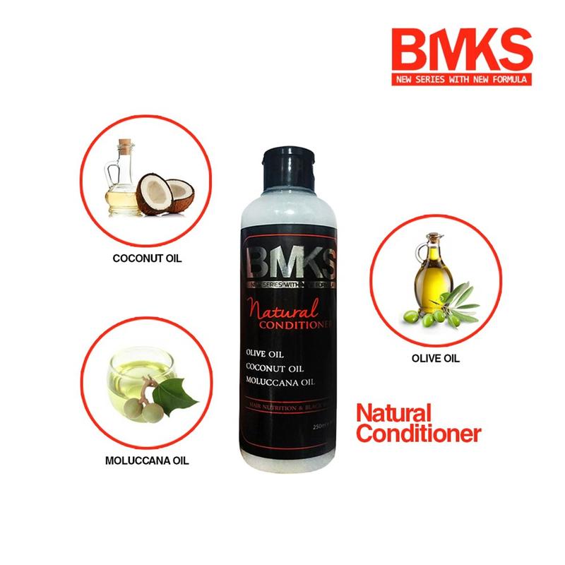 BMKS Conditioner Original BPOM 250ml Kondisioner Kemiri Vitamin Pelurus Pemanjang Penyubur Rambut Ampuh Mengurangi Kerontokan Ketombe Kusam Lebat Shampoo 3
