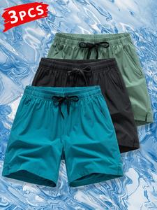 Men's Solid Color Drawstring Waist Shorts, Regular Fit Casual Pocket Shorts for Summer, Men's Bottoms for Daily Wear