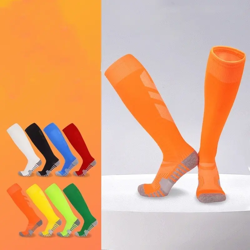Lead the Way Autumn and Winter Men's Non-slip Soccer Socks Schoolchildren Tall Socks Thickened Towel Bottom Long Sports Socks Wholesale