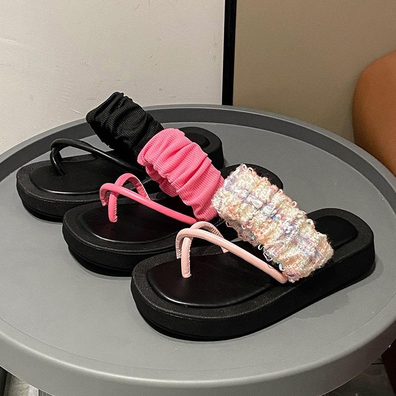 CÓ SẴN- DÉP LÊ ĐẾ BẰNG XỎ NGÓN ULZZANG PHONG CÁCH THỜI TRANG HOT HIT QUAI NGANG NHÚN 2023 HÀN QUỐC mã 2319 Shoes GiàY DéP Nữ Nhung