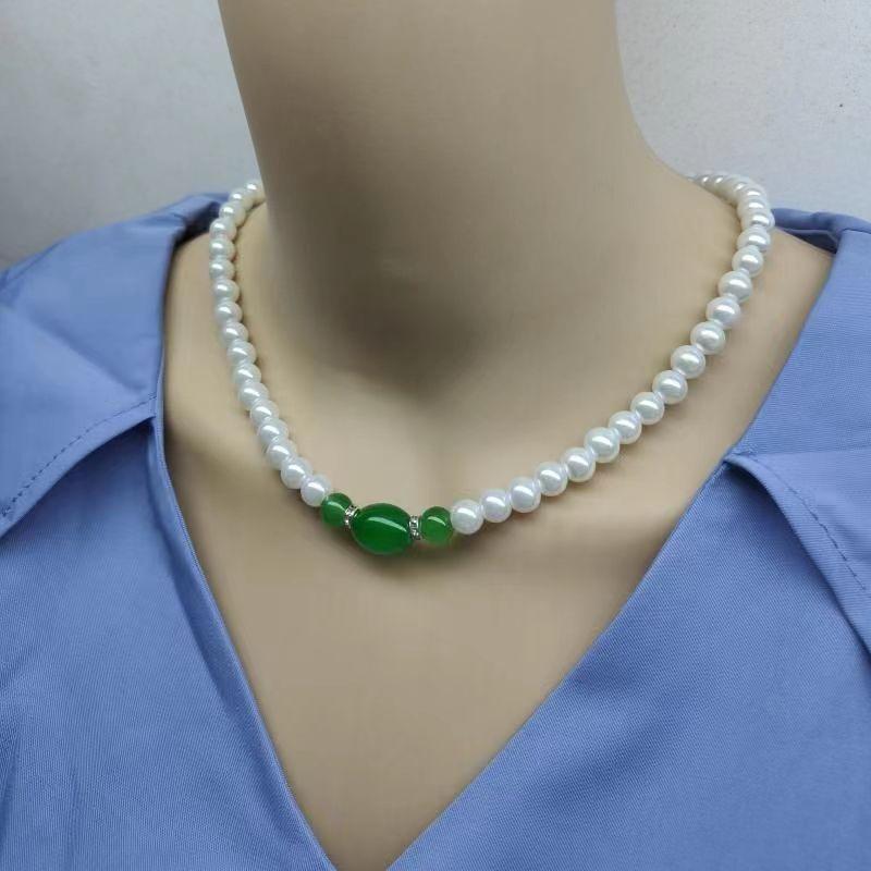Product Introduction of Vòng Tay Vòng Cổ Màu Trắng, Ngoại Cỡ Cực Dài, Thích Hợp Làm Quà Tặng Mẹ Mẹ chồng, Vòng Tay Trang Sức Mặt Dây Chuyền Cho Phụ Nữ, Bộ Đồ Trang Sức 3
