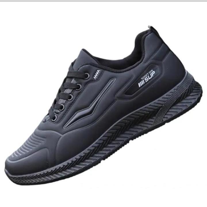 IMPO*R SEPATU RUNNING SNEAKERS CASUAL - SEPATU SEKOLAH PRIA MODEL TERBARU - SEPATU SEKOLAH WARNA HITAM - SEPATU LAKI LAKI DEWASA 1