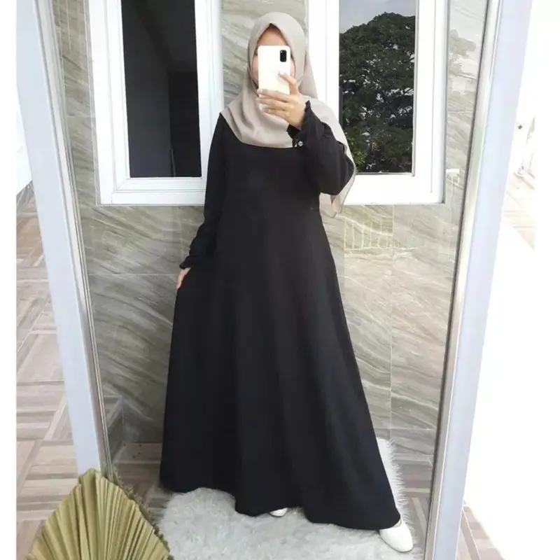 Gamis Basic Polos/ Dress Wolfis Basic Syar'i Mewah 0