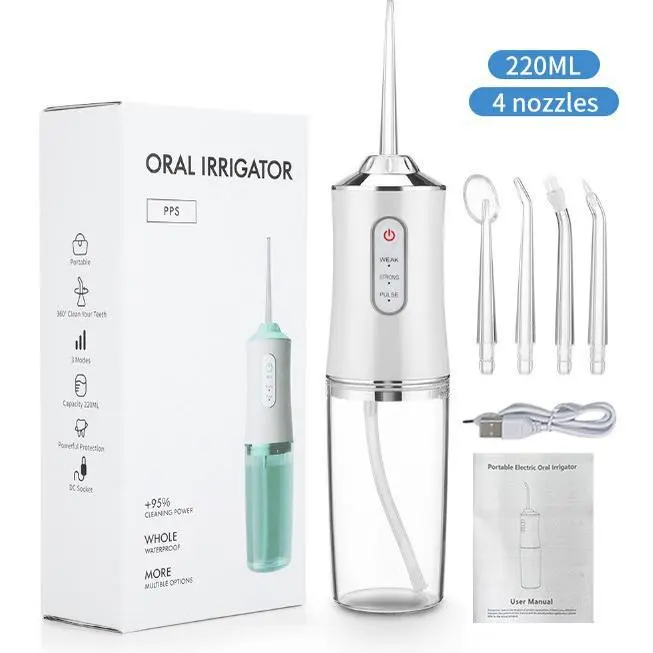 Portable Electric Tooth Cleaner for Dental Health Handheld Water Flosser for Plaque Removal