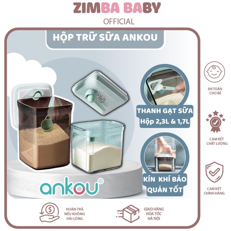 Hộp Đựng Sữa Bột Chống Ẩm Ankou Hộp Trữ Sữa Cho Bé Hút Chân Không Hàng Chính Hãng Zimbababy