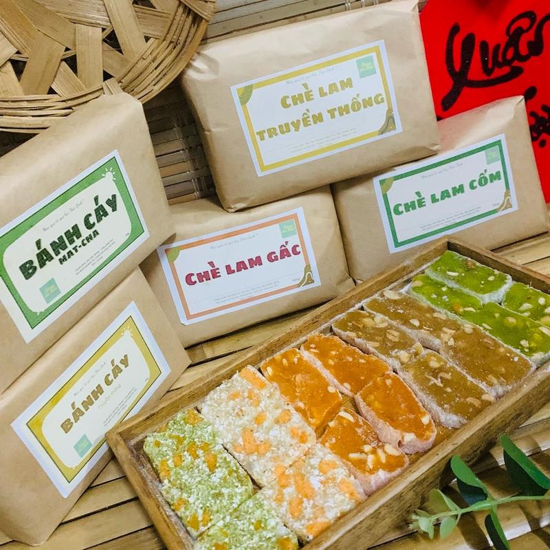 Kẹo chè lam vị gấc thơm ngon mềm dẻo ít đường 1kg, ăn vặt- food Snack Candy Chua 1