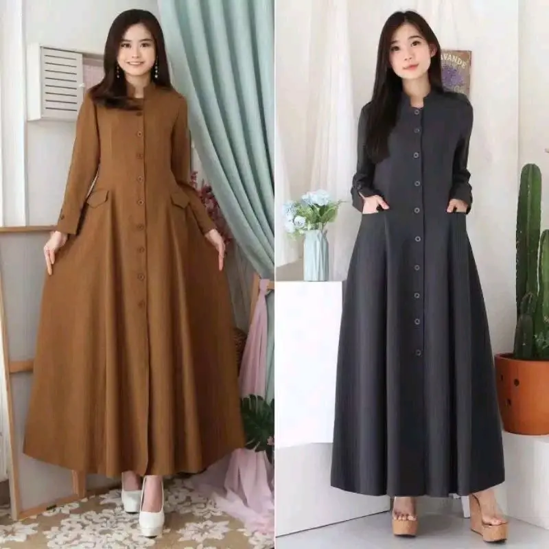 gamis pemda full kancing/seragam PNS/ASN 2