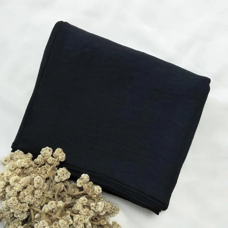 Hijab Khimar Syari Jilbab Jumbo Daily French Khimar Crinkle Airflow Free Cadar Tali ZHI Hitam Layer 4