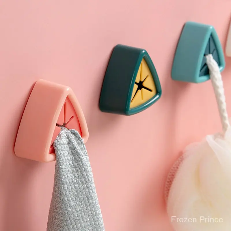Attractive kitchen towel rack striking chic triangle shaped design free-perforated storage hooks hand towel racks