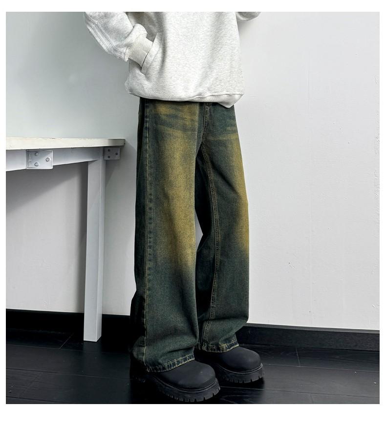 Product Introduction of Men's Vintage Washed Jeans - American Streetwear Wide Leg Denim Pants (Summer Distressed Style) 7