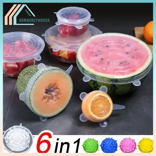 5 Warna Penutup Makanan Silikon Elastis / Food Cover 6 In 1