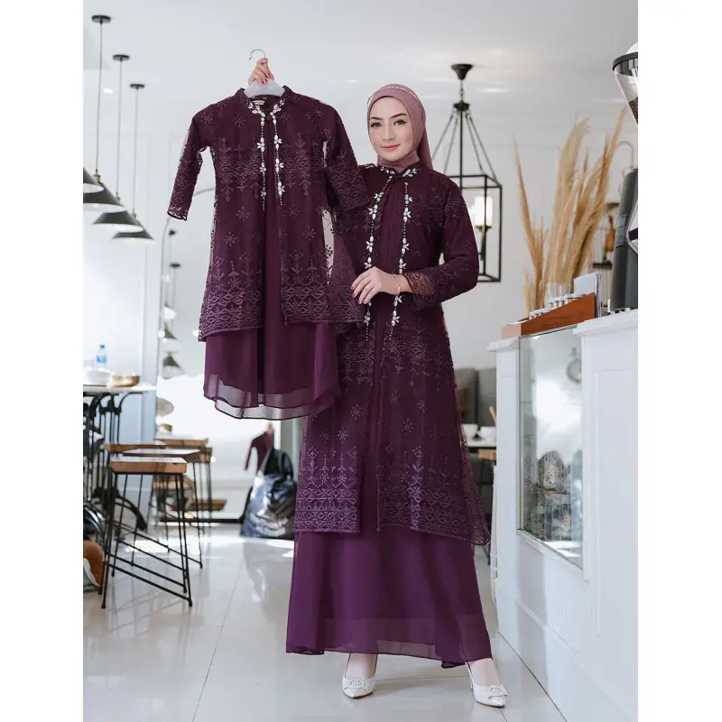 GAMIS COUPLE YASMIN OUTER LEPAS  /GAMIS OUTER / GAMIS TERBARU / GAMIS PESTA / GAMIS KONDANGAN / GAMIS MOM & KIDS Baju Mewah Syari Ceruty Dress Pasangan Muslim Ibu Lebaran Panjang