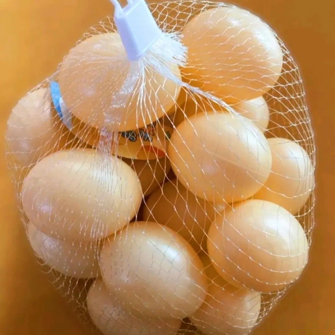 ️ (ถูกที่สุด พร้อมส่ง) ไข่ไก่ปลอม ไข่ไก่พลาสติก ไข่ปลอม ใส่ถุงตาข่าย 10 ฟอง/ถุง  ขนาด 4×5 ซม.