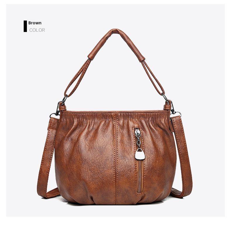 Authentic Leather Tactile Feel Small Bag Female Ladies New Bag Portable Shoulder Crossbody Bag Mother Bag Grandma Bag shoulder bag women's tote bags Sculpted for the Modern Woman