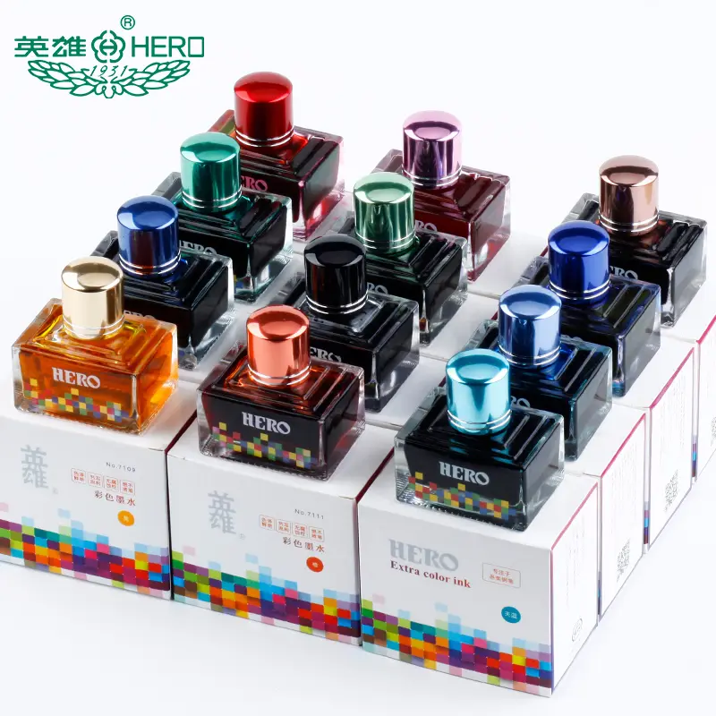 Mực hero không cặn khô nhanh 40ml 12 màu tươi sáng 4