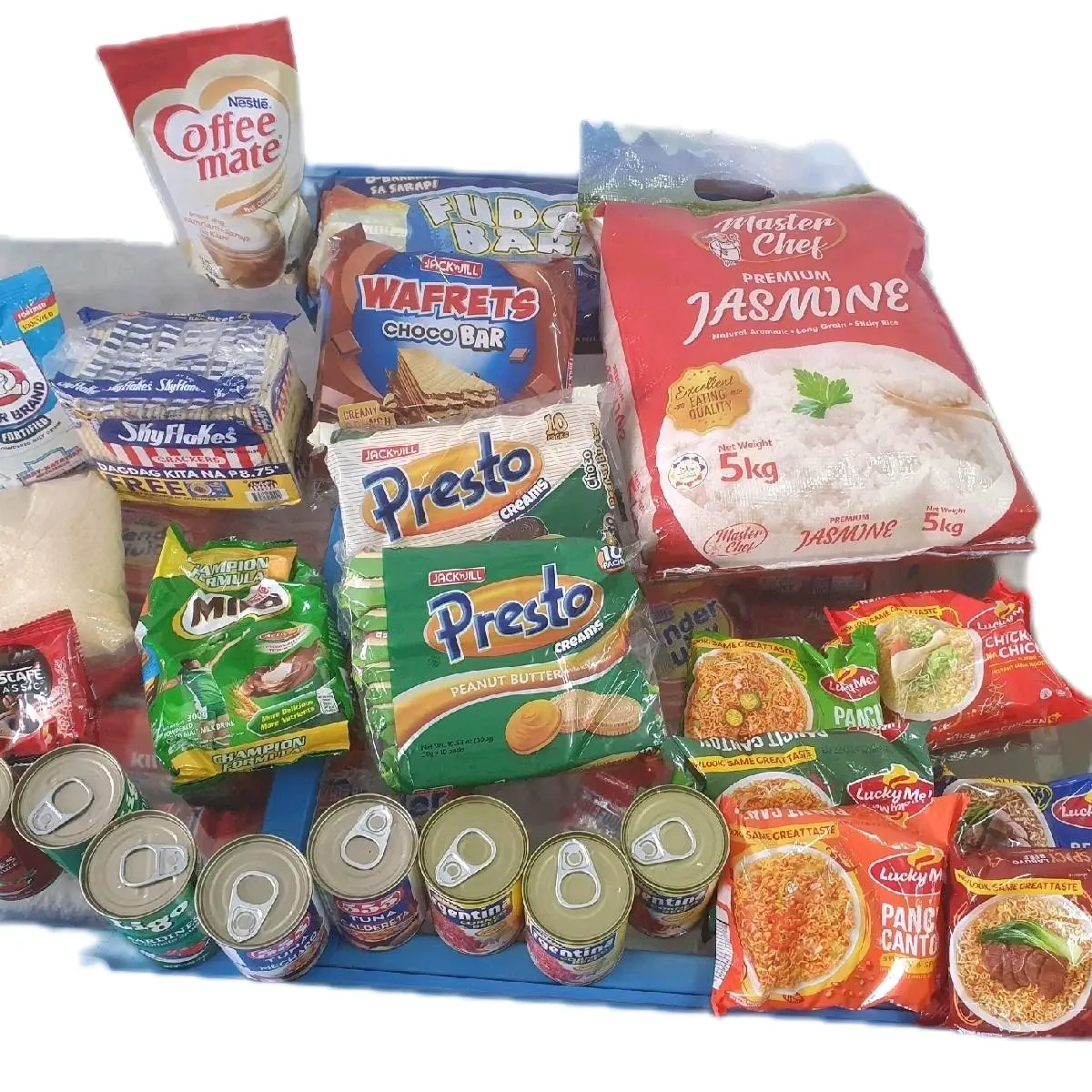Package #1 Roxie Store Grocery Products Bundle Package (Essentials Package), sugar, coffee, milk, snack Rice can goods
