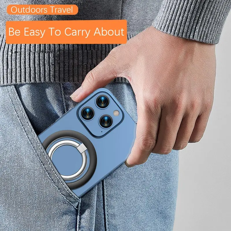 Magnetic Finger Clasp, 360° Rotating Ring Phone Holder, Ring Phone Holder, Portable Universal Desktop Creative Phone Accessories, Stand 4