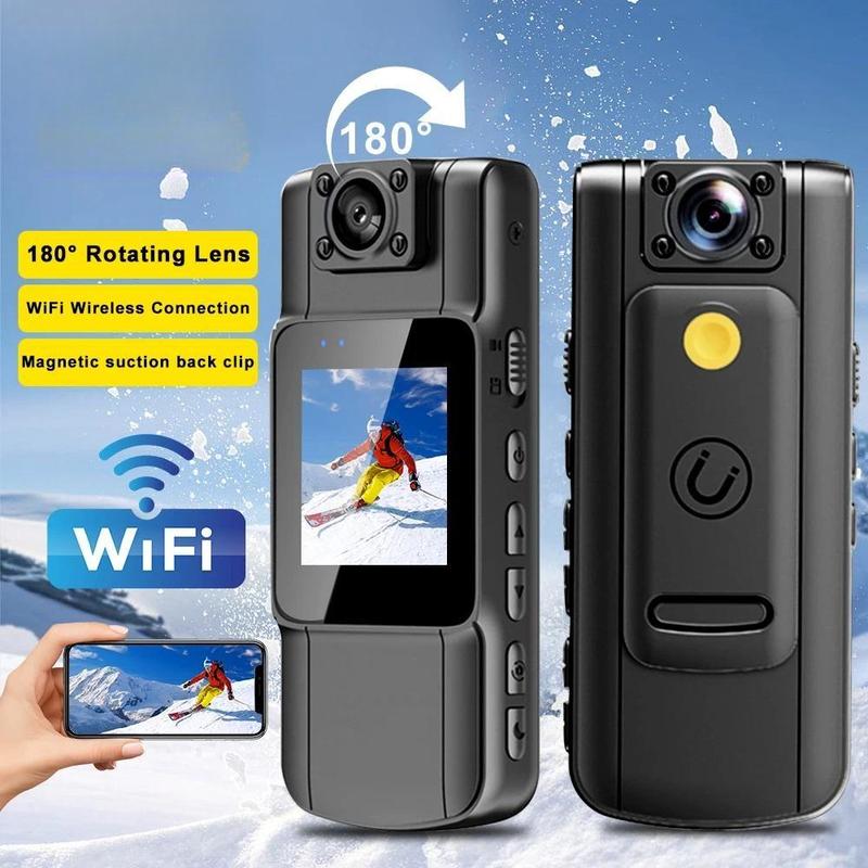  Máy quay mini WiFi HD 2K 1080P Kẹp sau cầm tay Thực thi pháp luật IR Tầm nhìn ban đêm Máy quay thông minh di động Máy 
