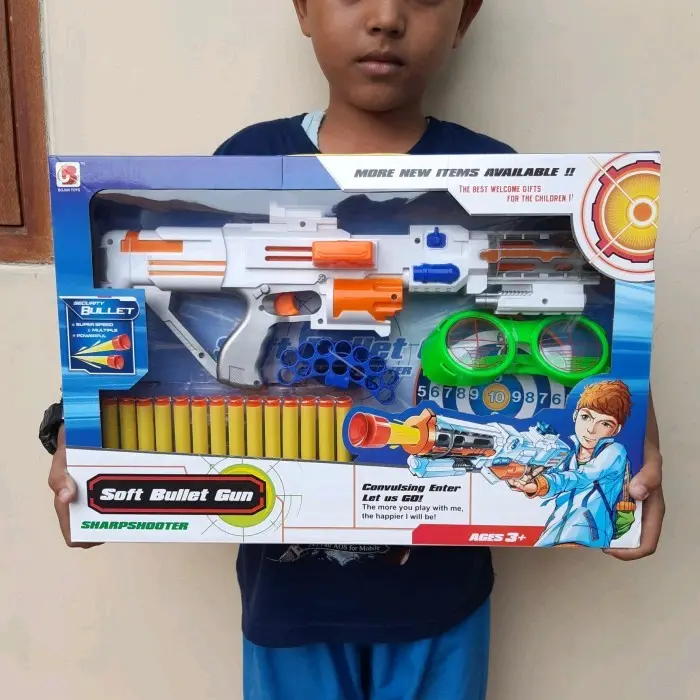 Mainan Tembakan Nerf Soft Bullet Gun - Tembak Anak Laki Cowok
