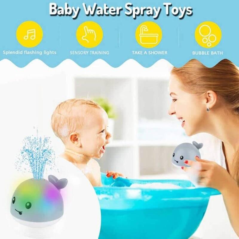 Product Introduction of Baby Light Up Bath Toys Whale Automatic Sprinkler Bathtub Toys Pool Bathroom Shower Bath Toys for Toddlers Infant Kids Boy Gift 18