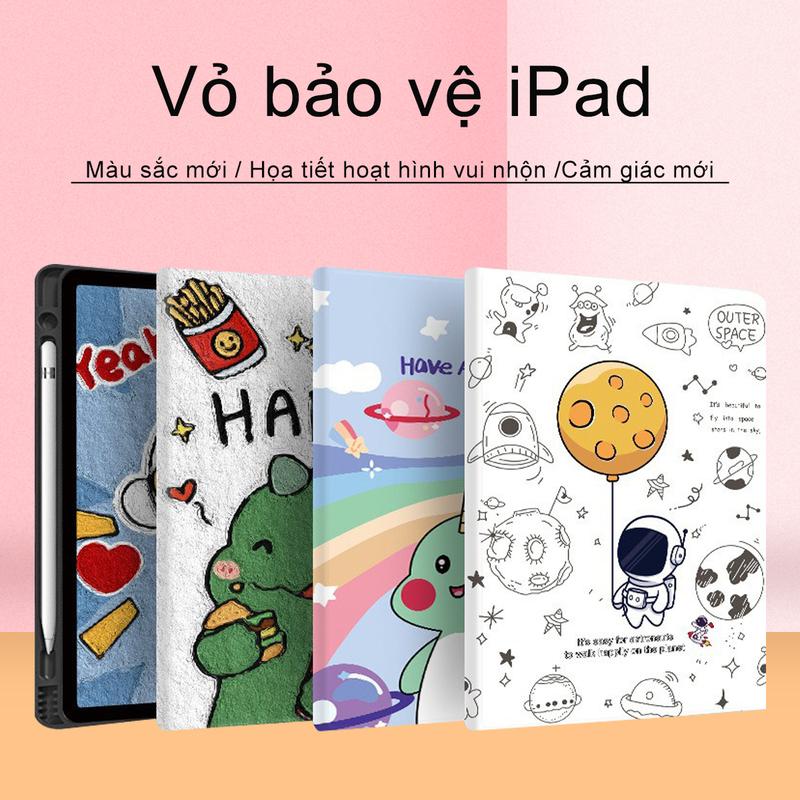  Vỏ bảo vệ iPad với họa tiết hoạt hình đáng yêu có khe cắm bút phong cách Hipster Graffiti cho 2021 iPad 10.2Case iPad 7th 8th 9th Case iPad 9.76th Air 210.9 Air 5 Air 4 2020 Pro 1110.9 Mini 4 5 6 loại có thể gập lại vỏ bảo vệ thông minh Phụ Kiện Ốp 