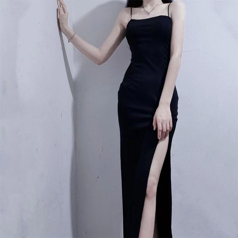 Product Introduction of Váy Hai Dây Mảnh Hông Xẻ Tà Màu Đen, Dành Cho Phụ Nữ Trưởng Thành, Dài Đến Eo, Bó Sát, Phong Cách Dễ Thương Và Gợi Cảm, Thiết Kế Đẹp, Thích Hợp Cho Phụ Nữ Trẻ, Hàng Mới Về Năm 2025 3