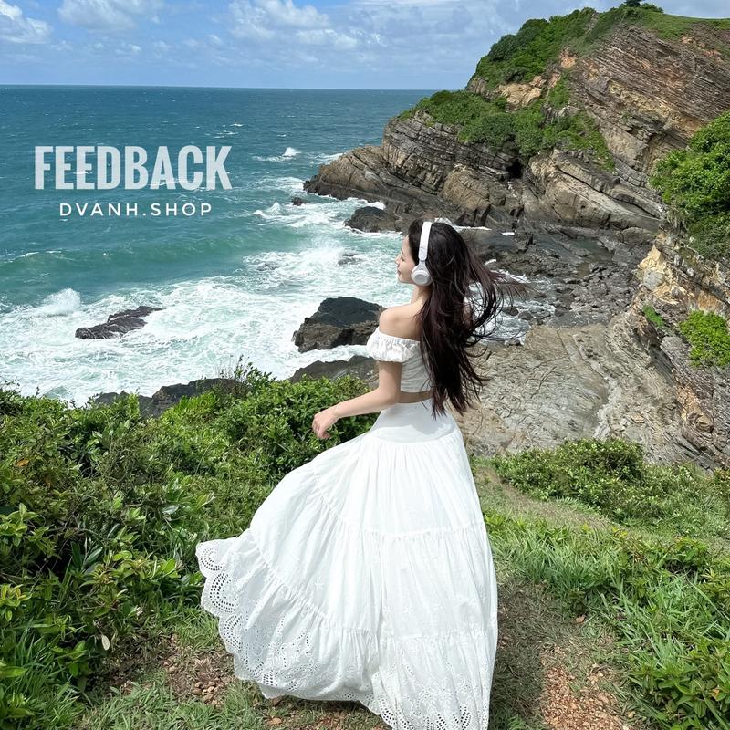 HASI SET - Áo Trễ Vai Croptop hoa nhí (có mút ngực) + Chân Váy Dài Xoè viền sóng tôn dáng cho nữ Women Nhung Sen