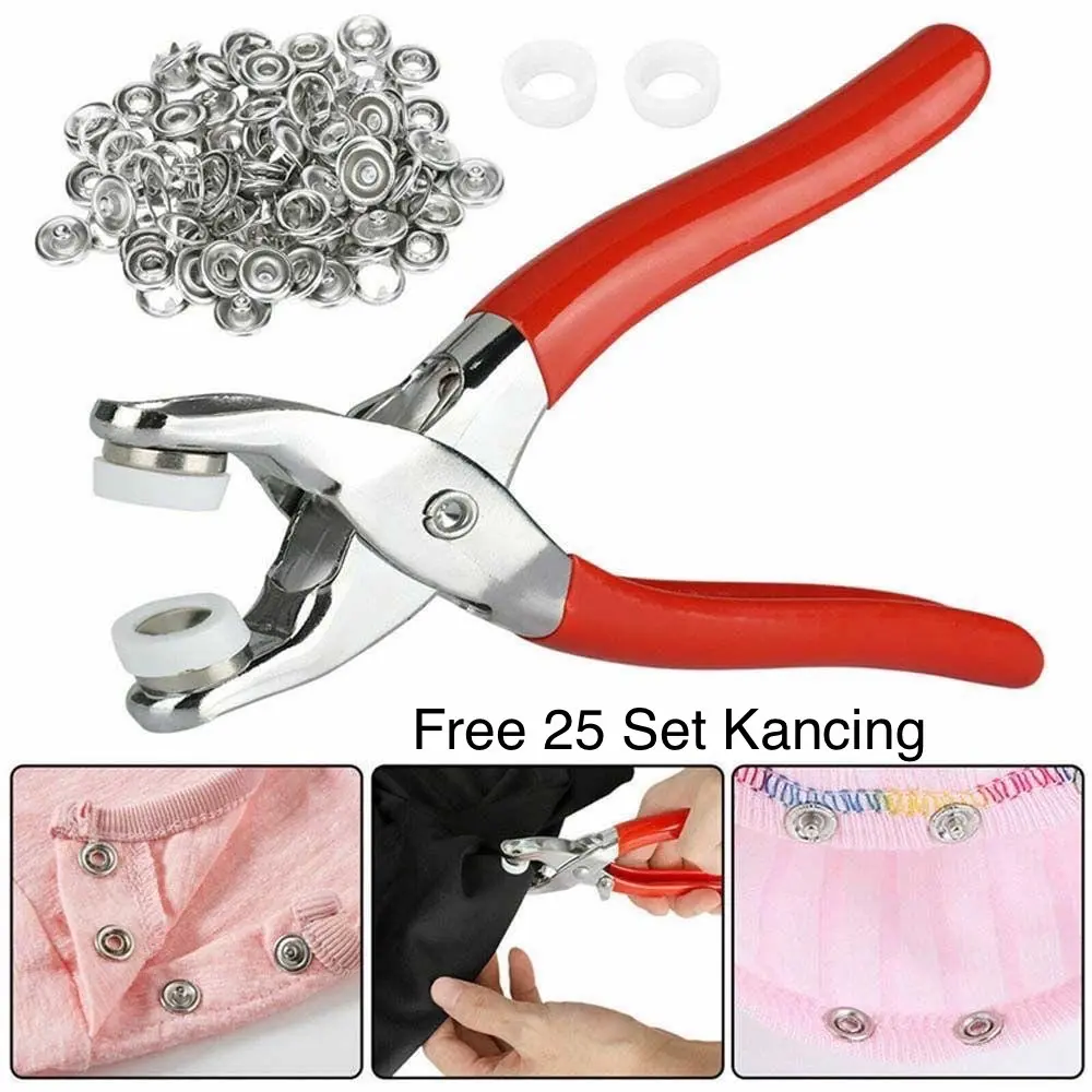 JOIN Tang Kancing / Alat Pasang Clip Kancing Hole Puncher + Free 25pcs Kancing Button / Tang Kancing SNAP Button