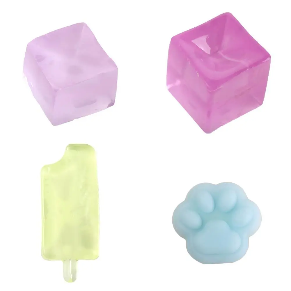 Pinch Music Ice Cube Ice Cube Balls Toy Cat Paw Transparent Ice Block Squeeze Toy Soft Creative Cat Paw Slow Rebound Toy Birthday Toys