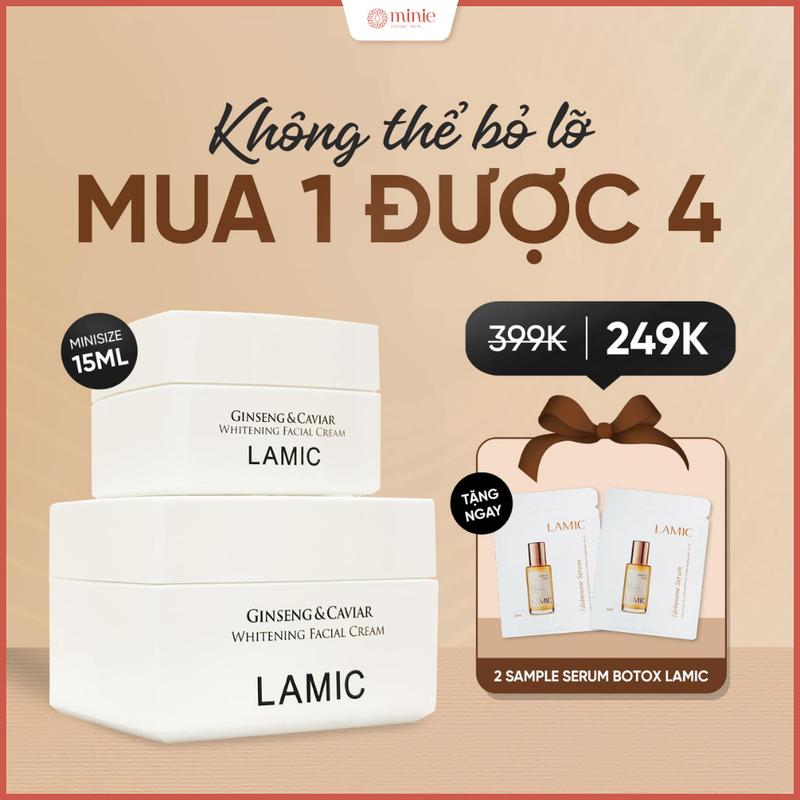 (Mua 1 được 4) Kem Dưỡng Rễ Bạch Sâm LAMIC, Hỗ Trợ Làm Trắng Da Và Giảm Mờ Vết Thâm Nám 15ml