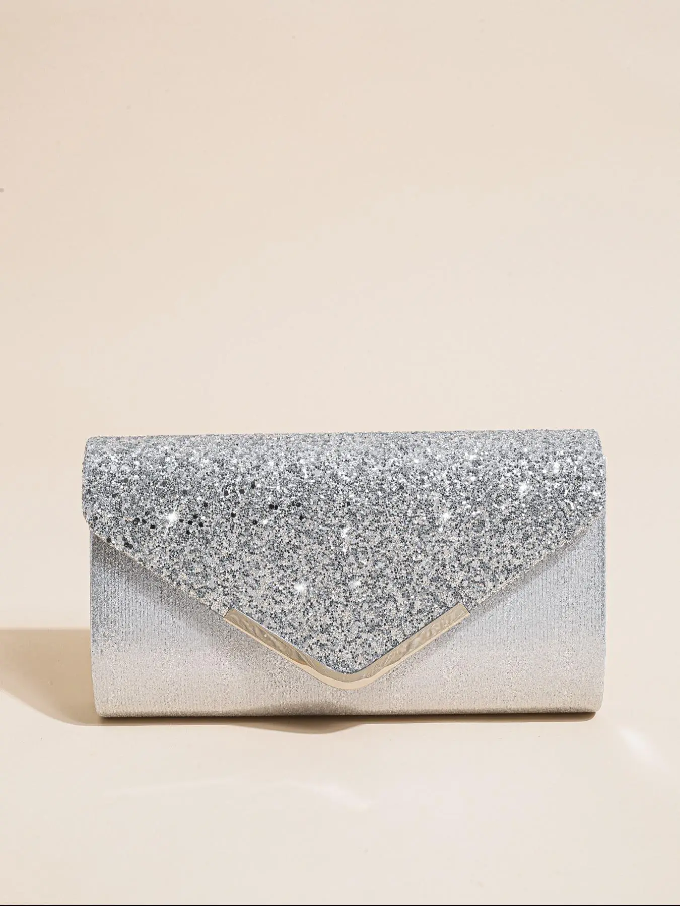 Women's Elegant Glitter Evening Bag, Exquisite Sequin Clutch Purse, Bling Envelope Bag, Trendy Chain Strap Crossbody Bag for Wedding & Party