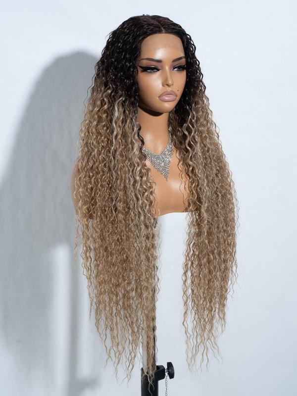 28 Inch Long Coily Wigs for Women, Gorgeous Fluffy Wigs without Bangs, Synthetic Lace Front Wigs for Party, Daily Use 2