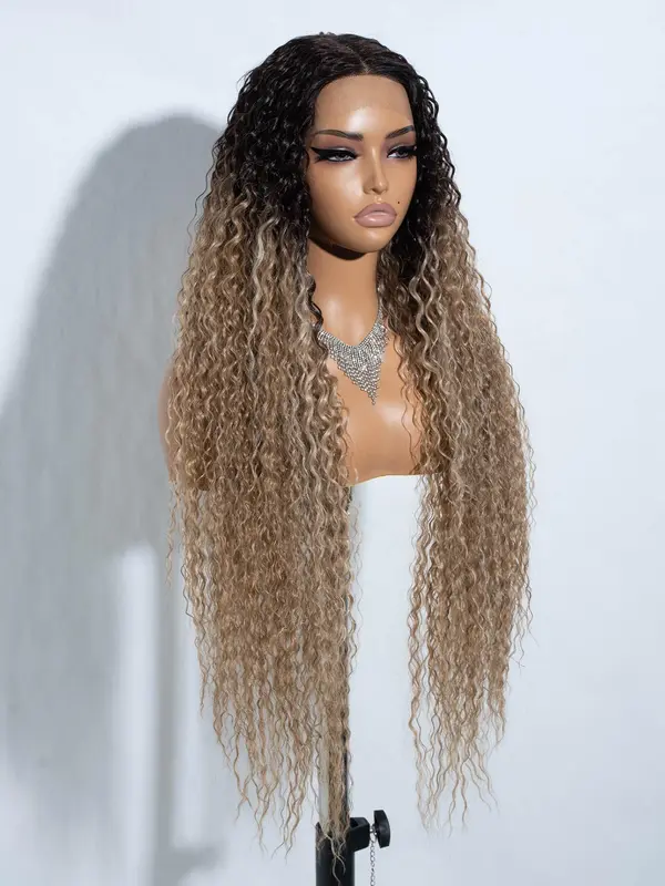 28 Inch Long Coily Wigs for Women, Gorgeous Fluffy Wigs without Bangs, Synthetic Lace Front Wigs for Party, Daily Use 2