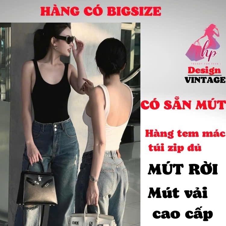 Áo hai dây bản to cổ vuông hở lưng sâu, có mút mùa hè, áo kiểu nữ vải thun co giãn mỏng nhẹ mát tôn dáng phom dài G822 Women  Top Nhung bigsize