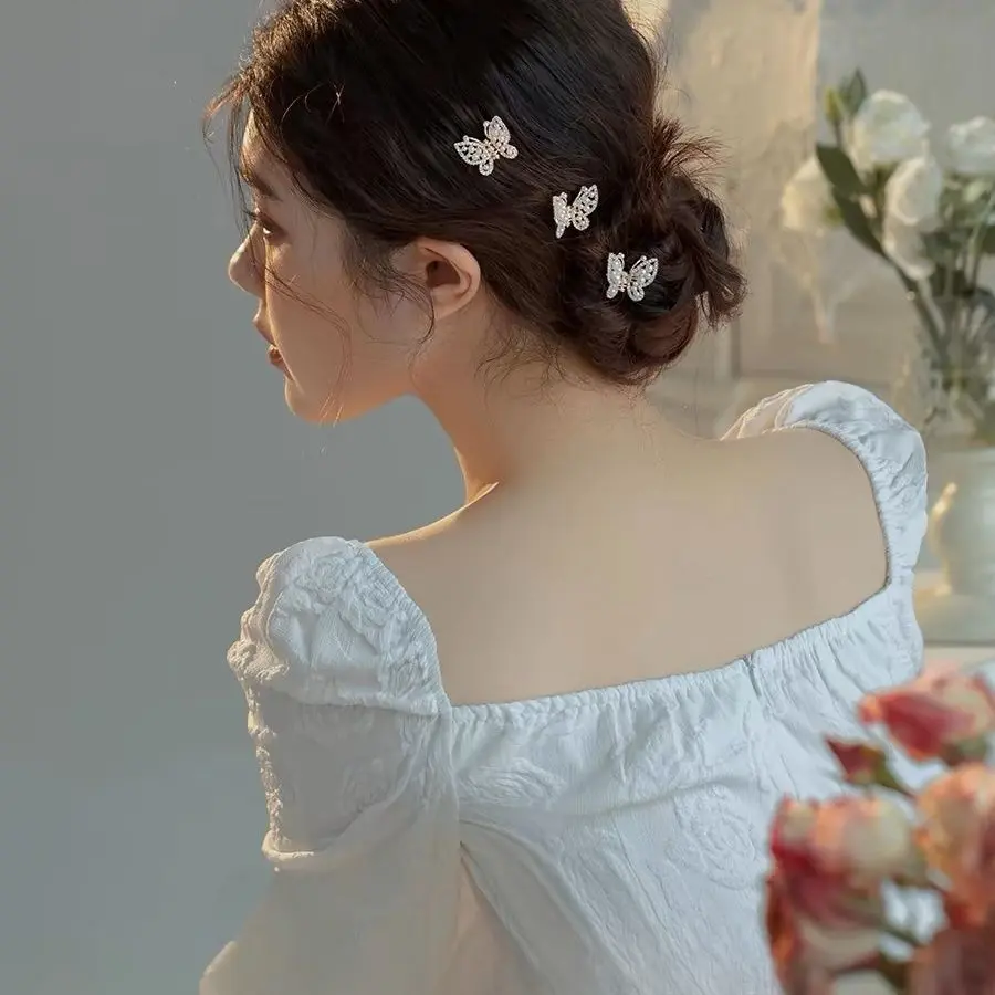 Broken Heart ~ High-Grade Butterfly Small Hair Grabbing Clip Retro Princess Headdress Female Mini Bang Cropped Hair Clip Clip