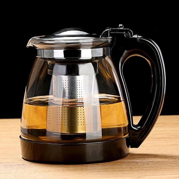 [LÕI INOX _1,3 LÍT] Bình Lọc Trà Thủy Tinh 1300ml Sang Trọng - CÓ LỖ LỌC TRÀ INOX - BÌNH PHA TRÀ CHẾ CAFE TIỆN LỢI 2in1